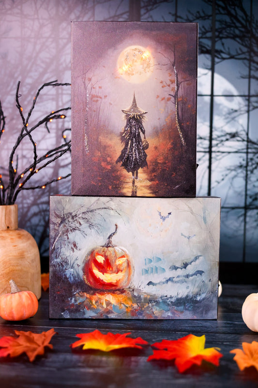10” LED Haunting Nights Canvas Block (2 Styles)