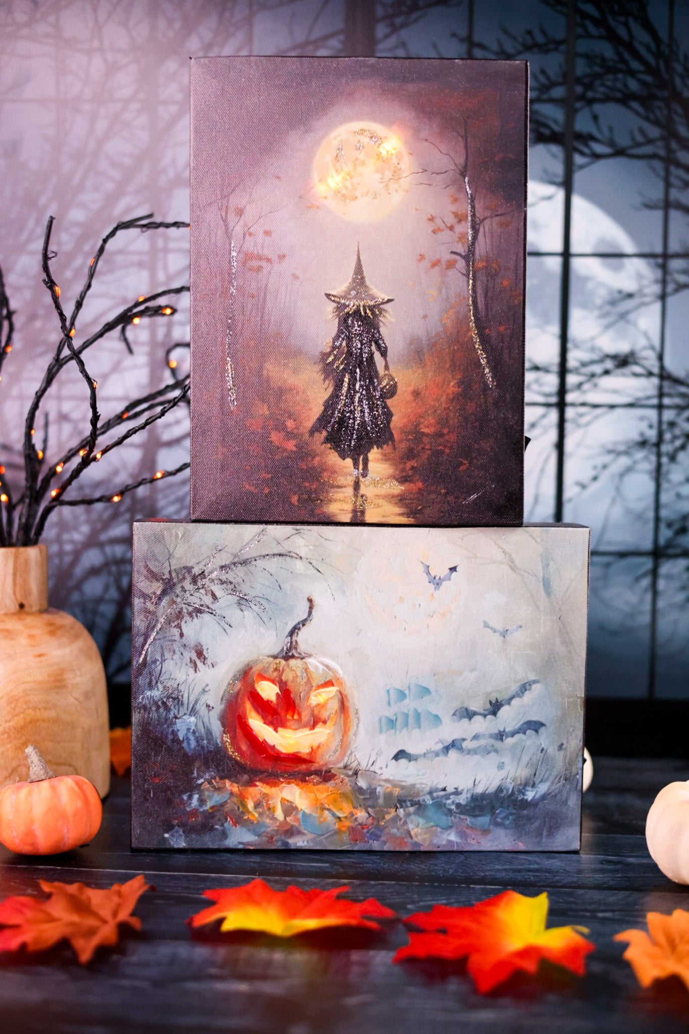 10” LED Haunting Nights Canvas Block (2 Styles)