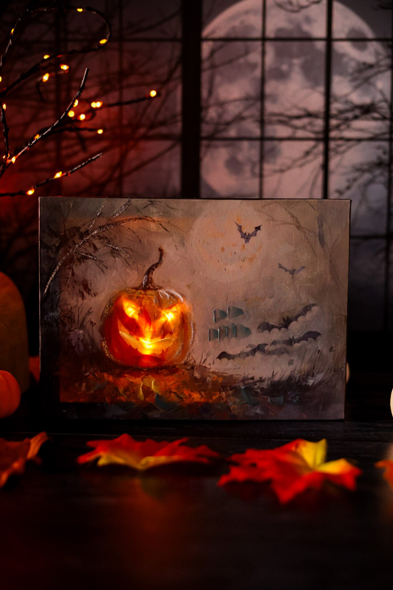 10” LED Haunting Nights Canvas Block (2 Styles)