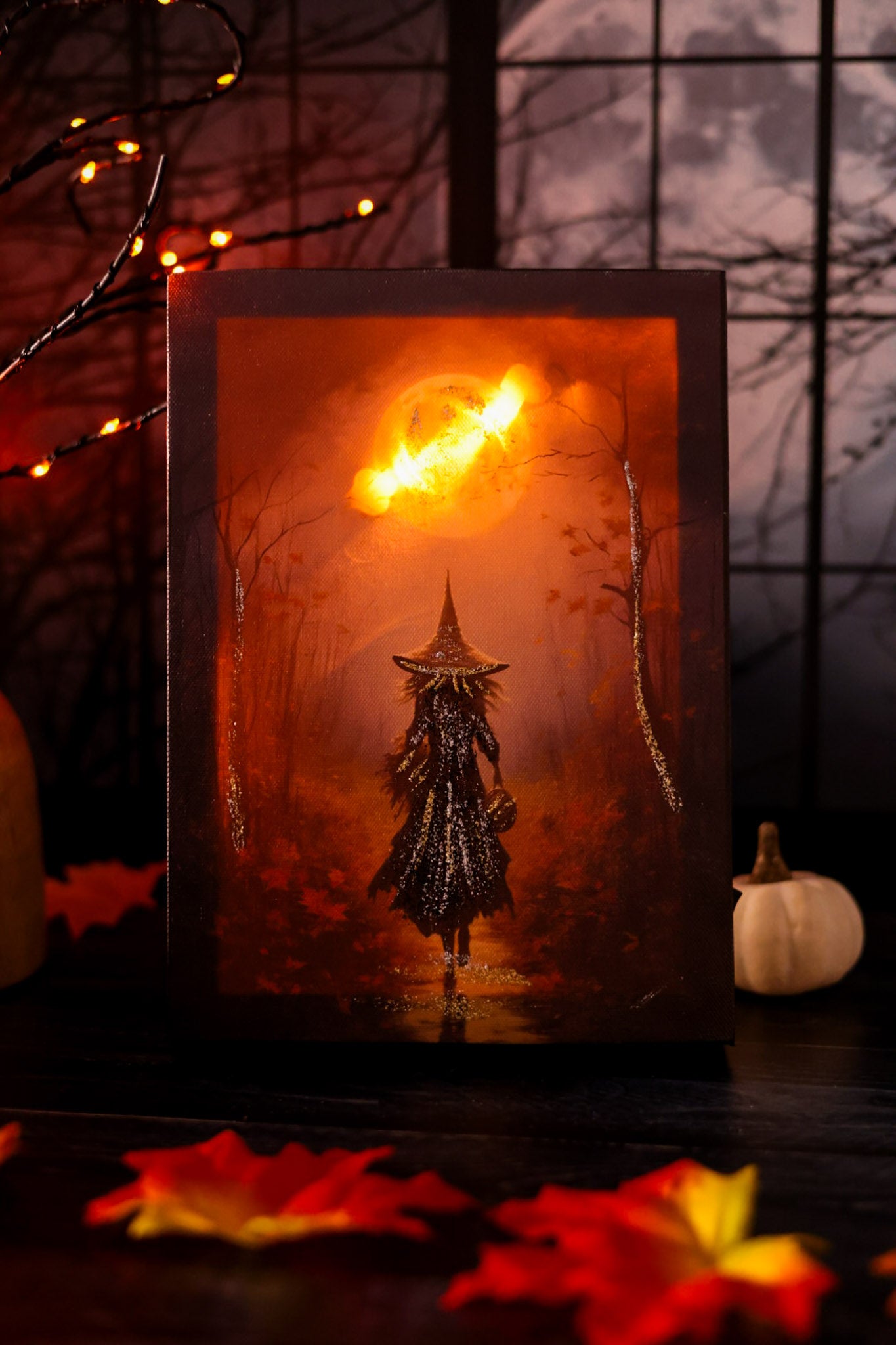 10” LED Haunting Nights Canvas Block (2 Styles)