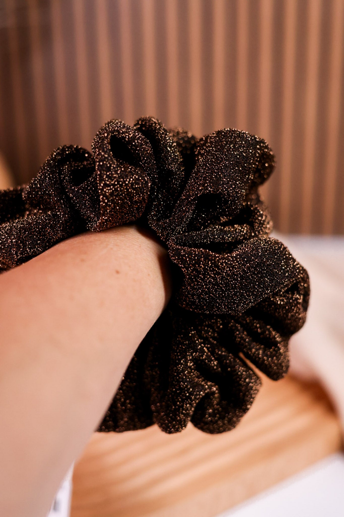 Brown Glitter Midi Scrunchie