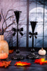 Scalloped Edge Candle Sticks With Bow Accent (2 Sizes)