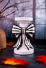 Black & White Striped Bow Resin Candle Holders (2 Sizes)