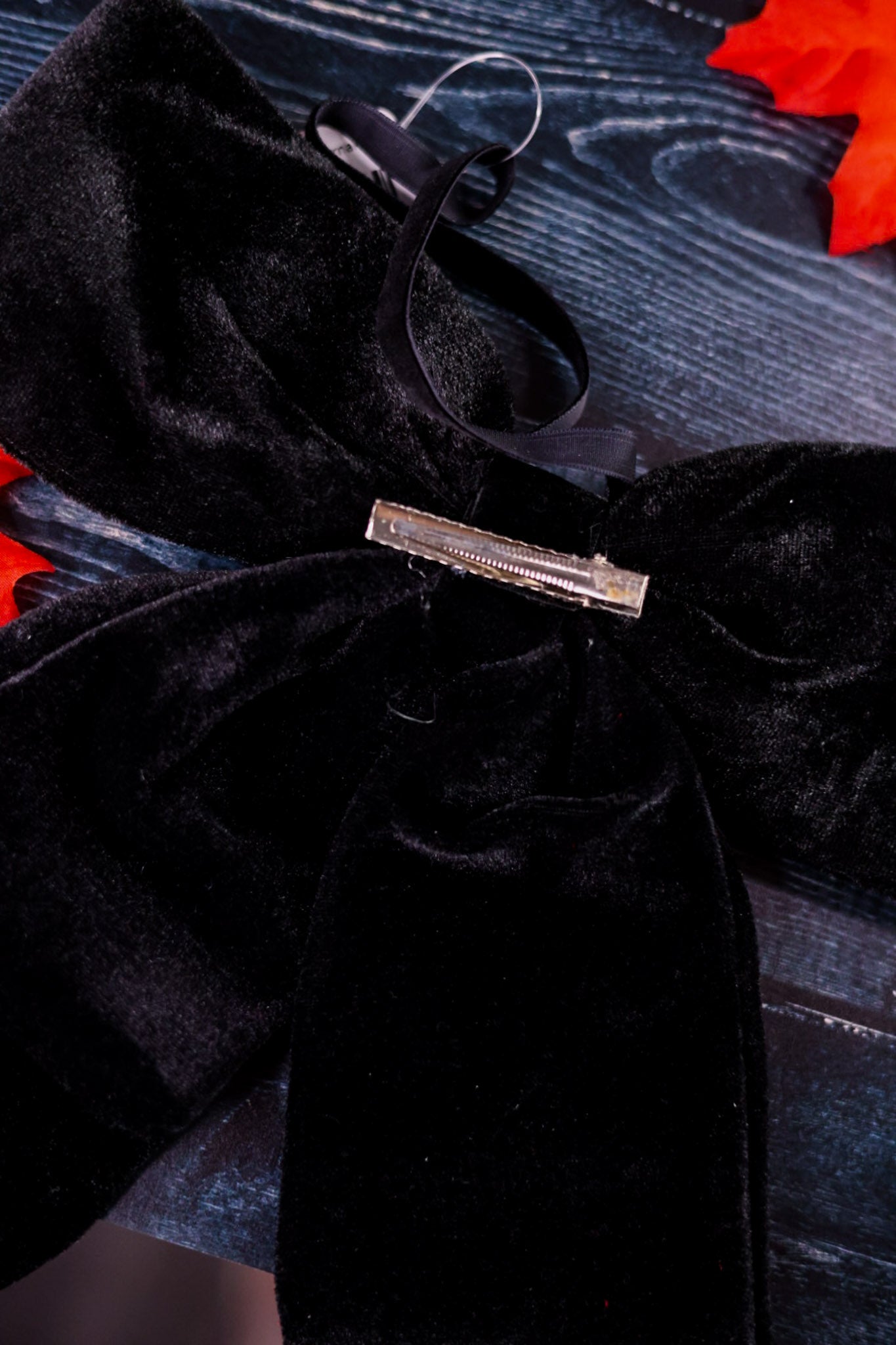 14" Black Velvet Bow Ornament