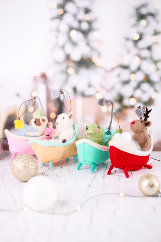 Felt Bathtub Critter Christmas Ornaments