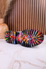 Mistique Off White Patent Leather Boots With Colorful Soles