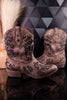 Glitzy Western Cutout Boots In Dark Taupe
