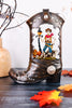 10" LED Boot Water Globe With Cowboy Skeleton