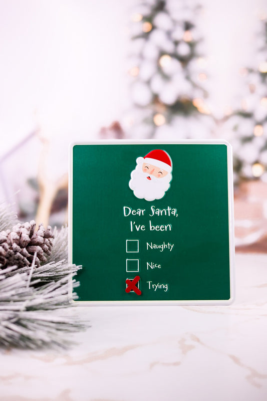 8” Metal Dear Santa Sign With Magnetic Accent