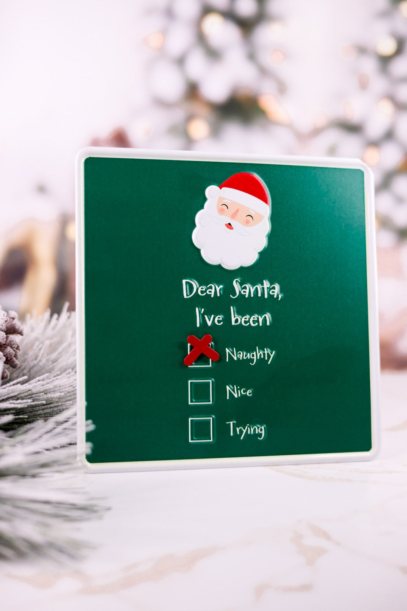 8” Metal Dear Santa Sign With Magnetic Accent