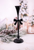 Scalloped Edge Candle Sticks With Bow Accent (2 Sizes)