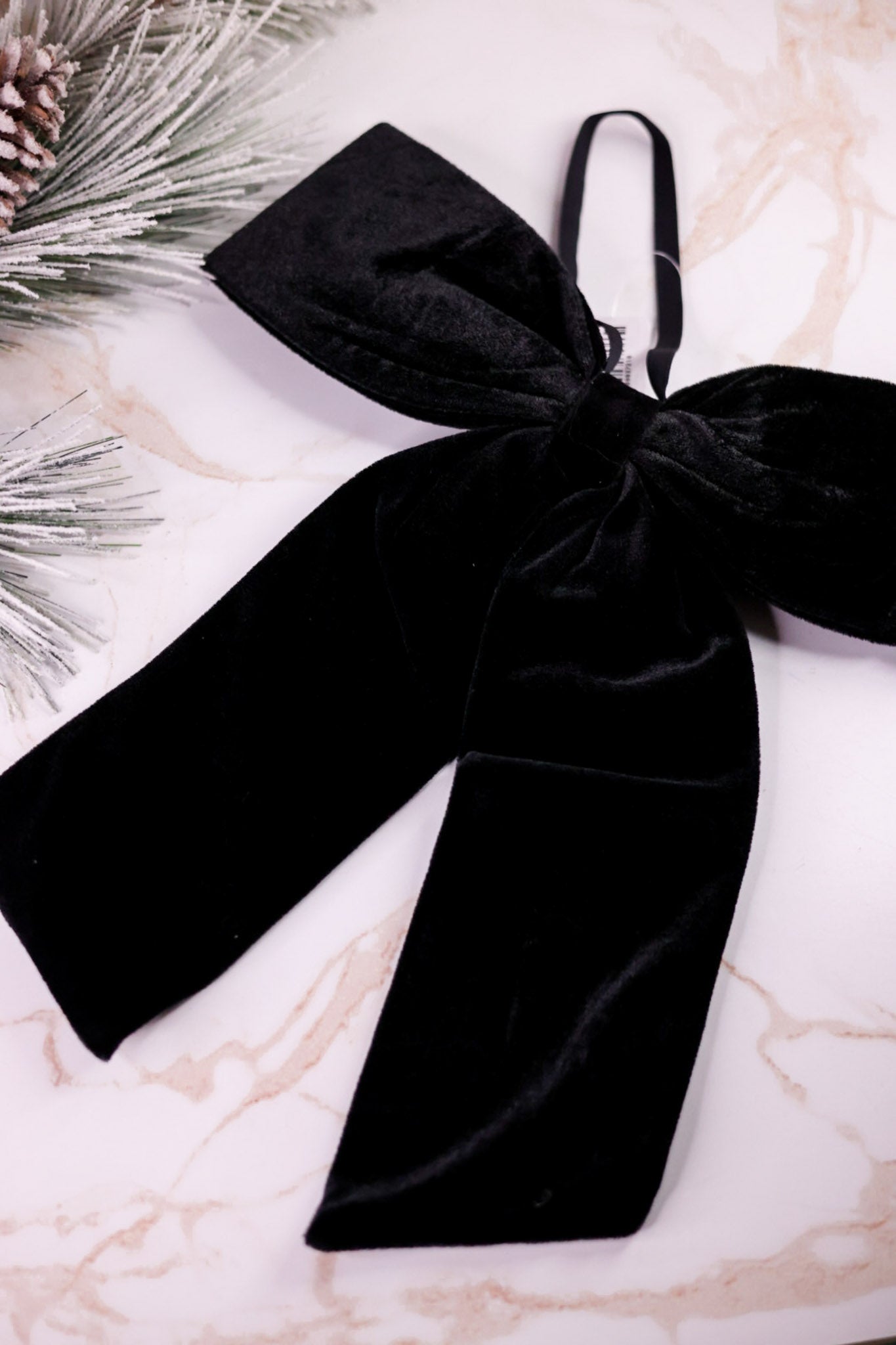 14" Black Velvet Bow Ornament