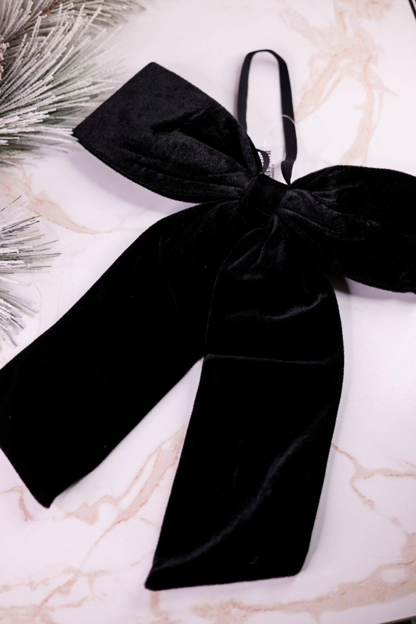 14" Black Velvet Bow Ornament