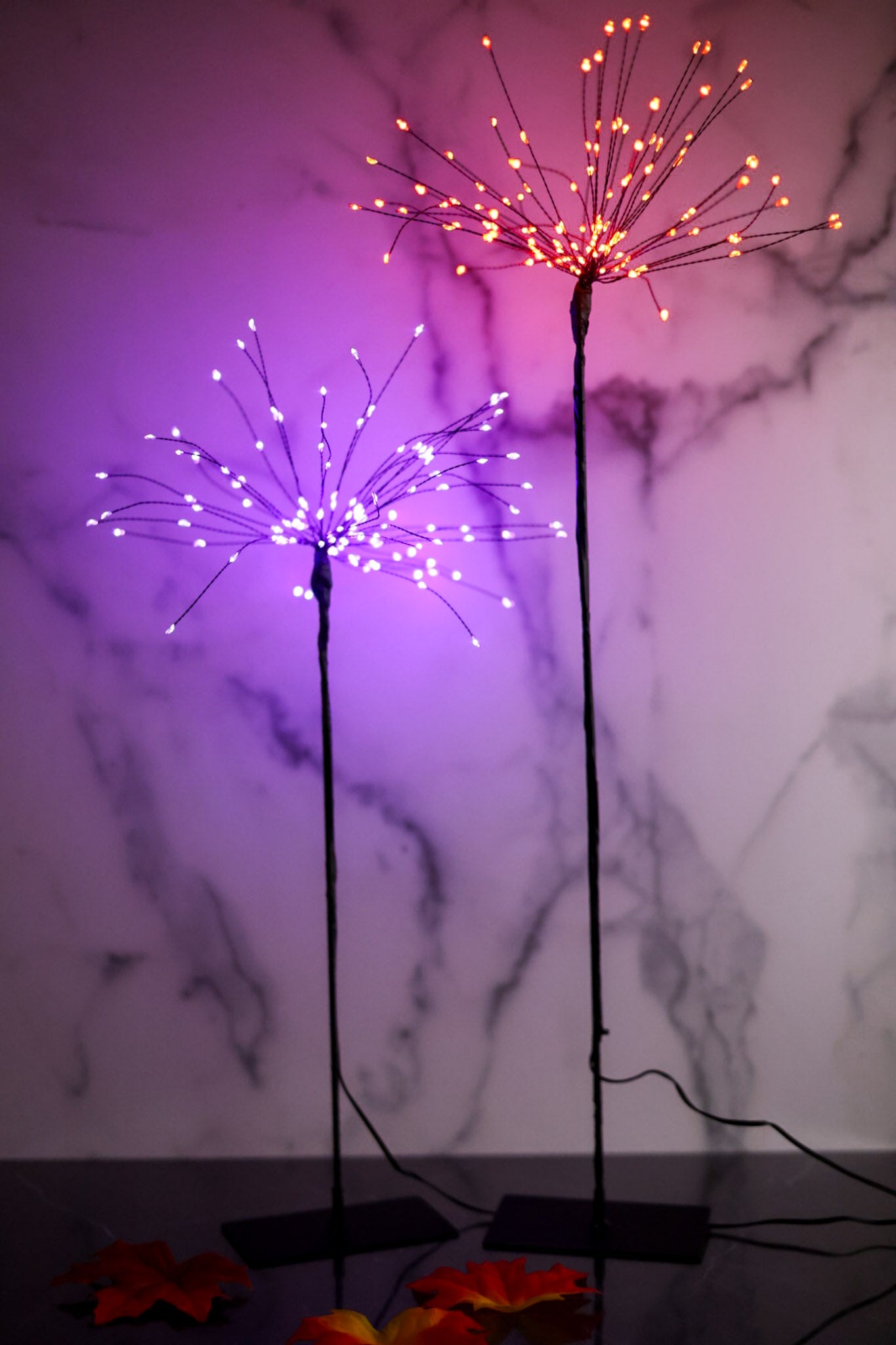 25" Orange LED Burst Tree