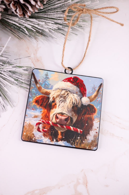 5" Metal Jingle Bull Christmas Ornament