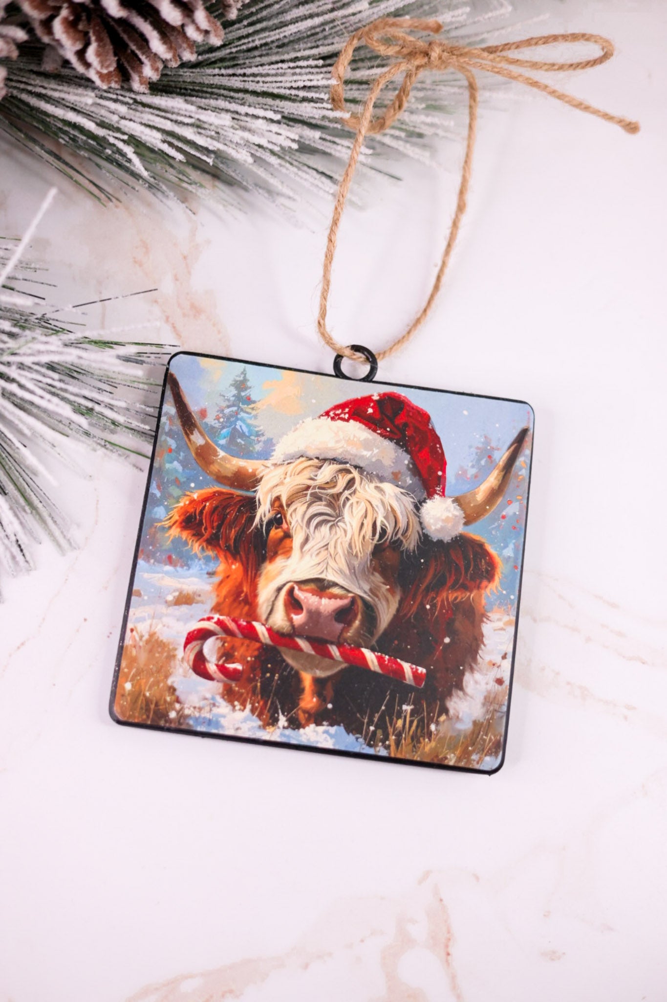 5" Metal Jingle Bull Christmas Ornament