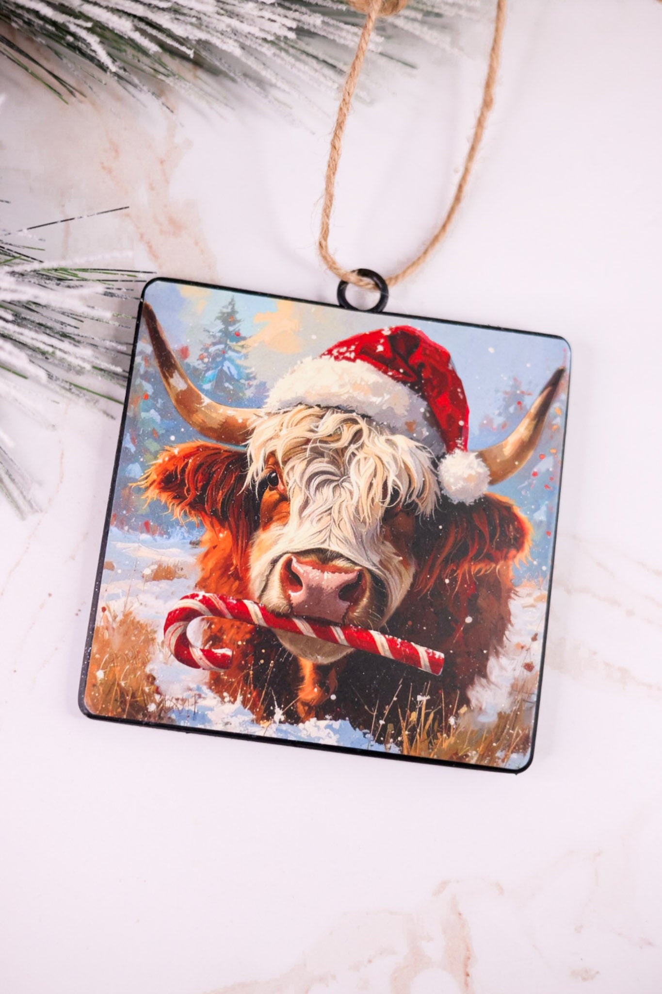 5" Metal Jingle Bull Christmas Ornament