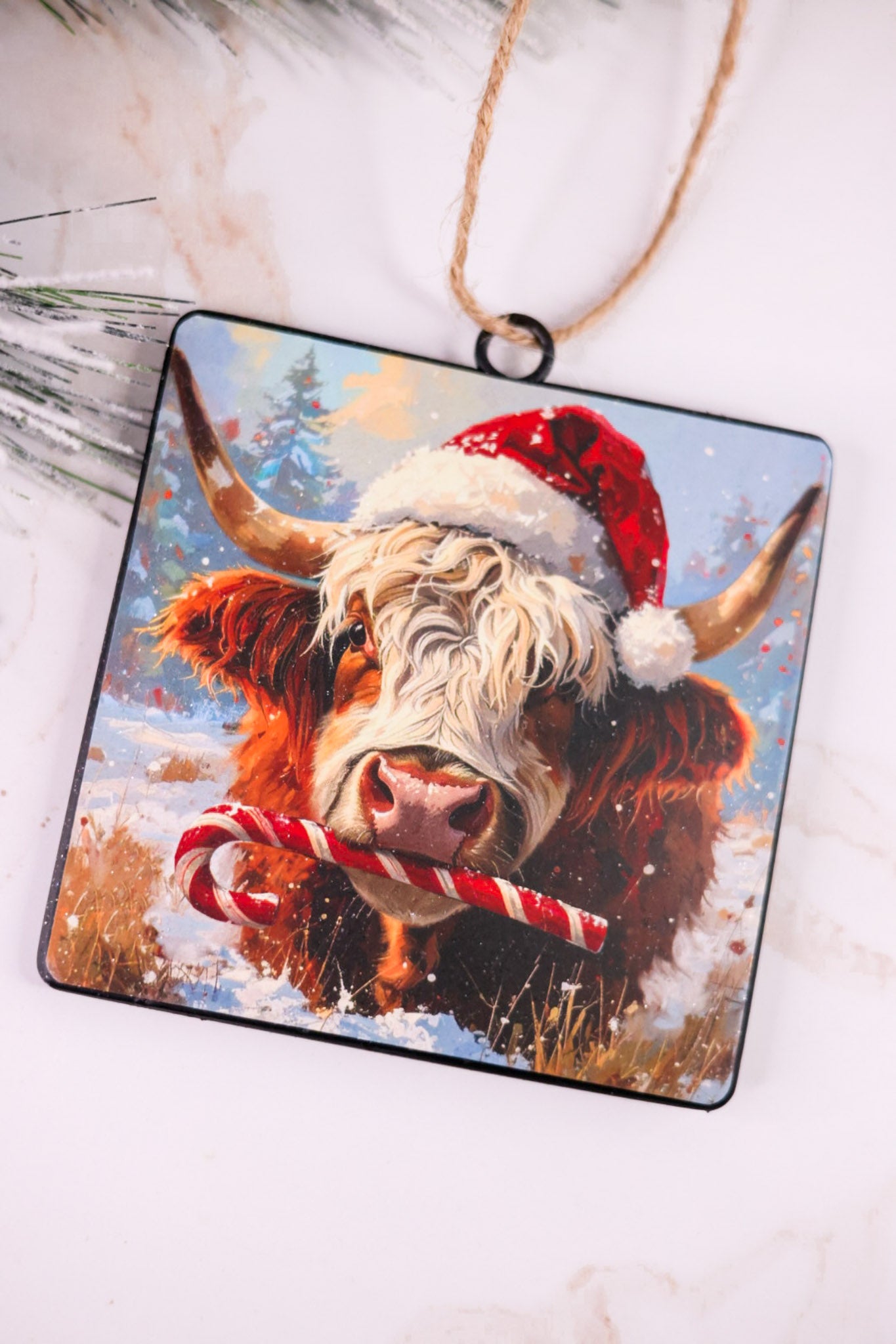 5" Metal Jingle Bull Christmas Ornament