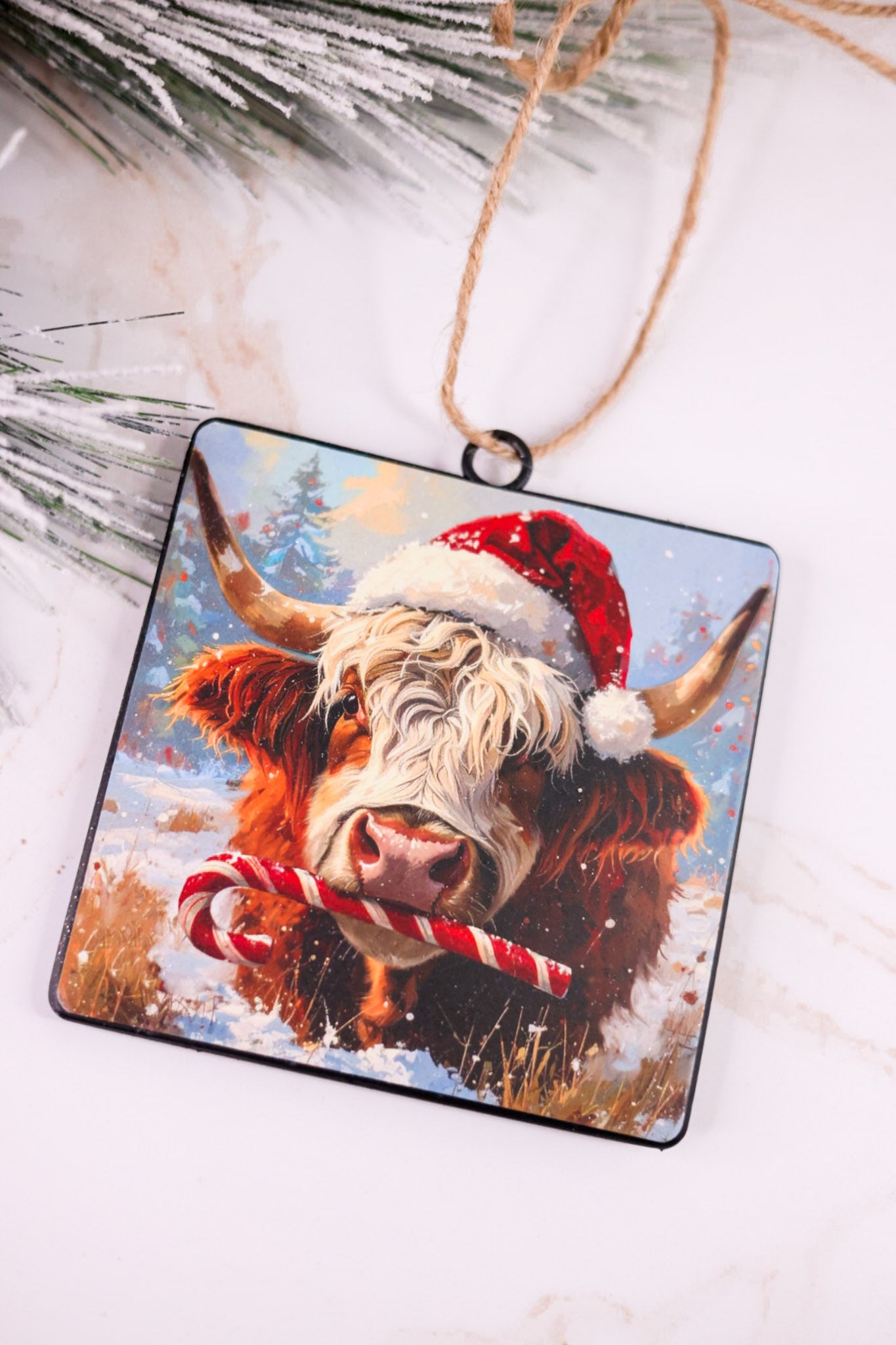 5" Metal Jingle Bull Christmas Ornament