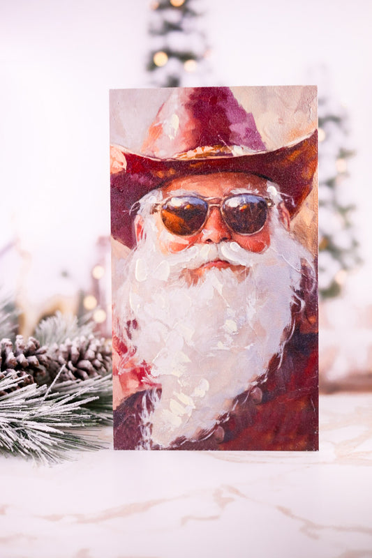 13.5" Cowboy Santa Wall Art