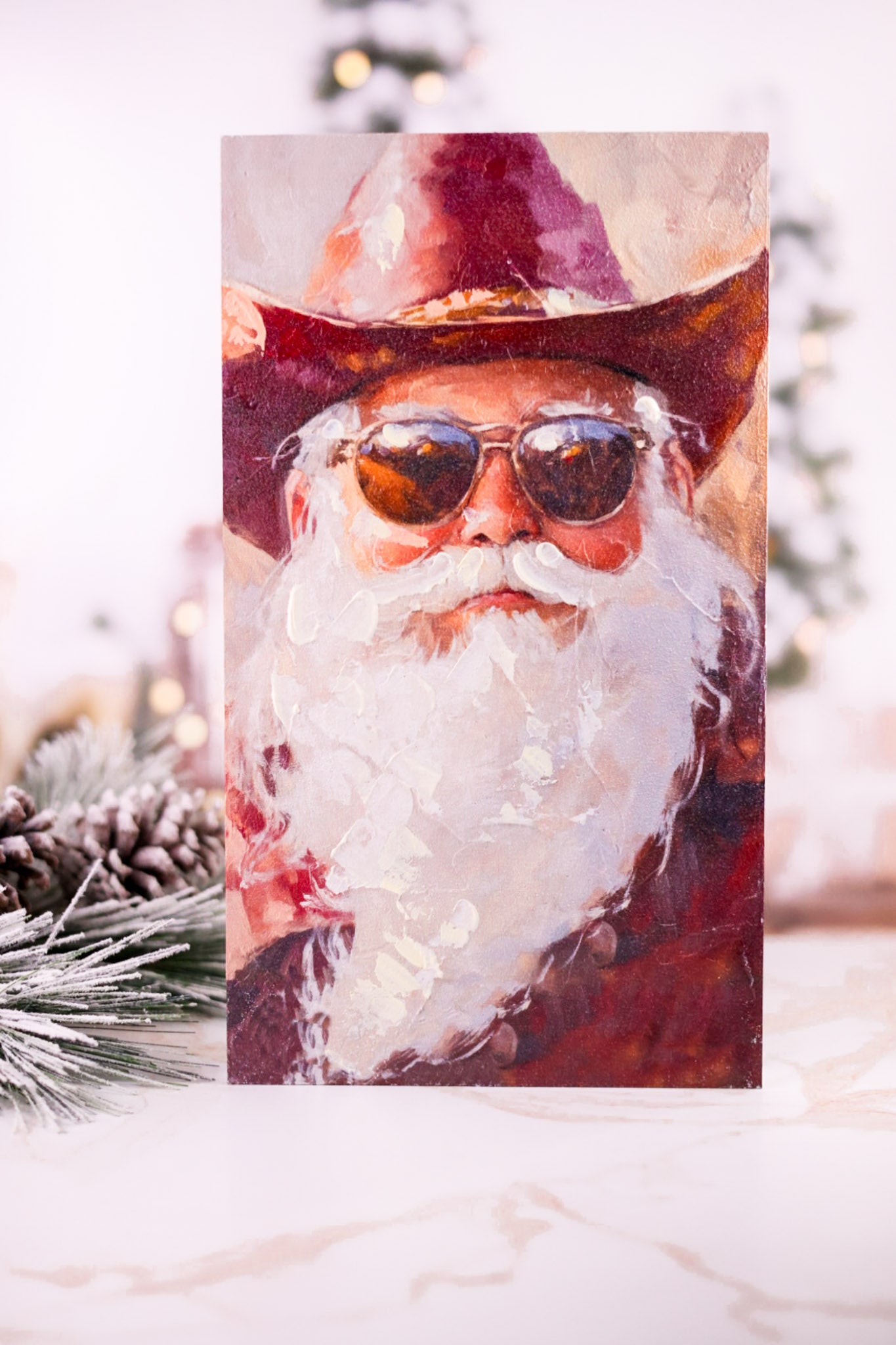 13.5" Cowboy Santa Wall Art