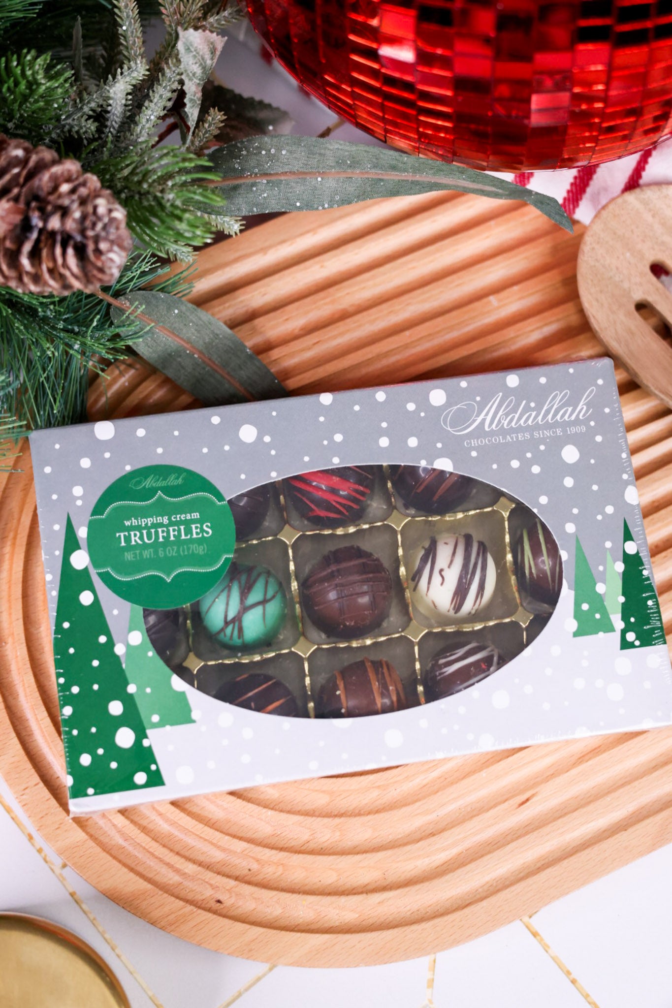 Assorted Whipping Cream Truffles In Christmas Box