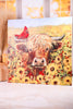 Flower Grazing Highland Cows Wall Art (3 Styles)