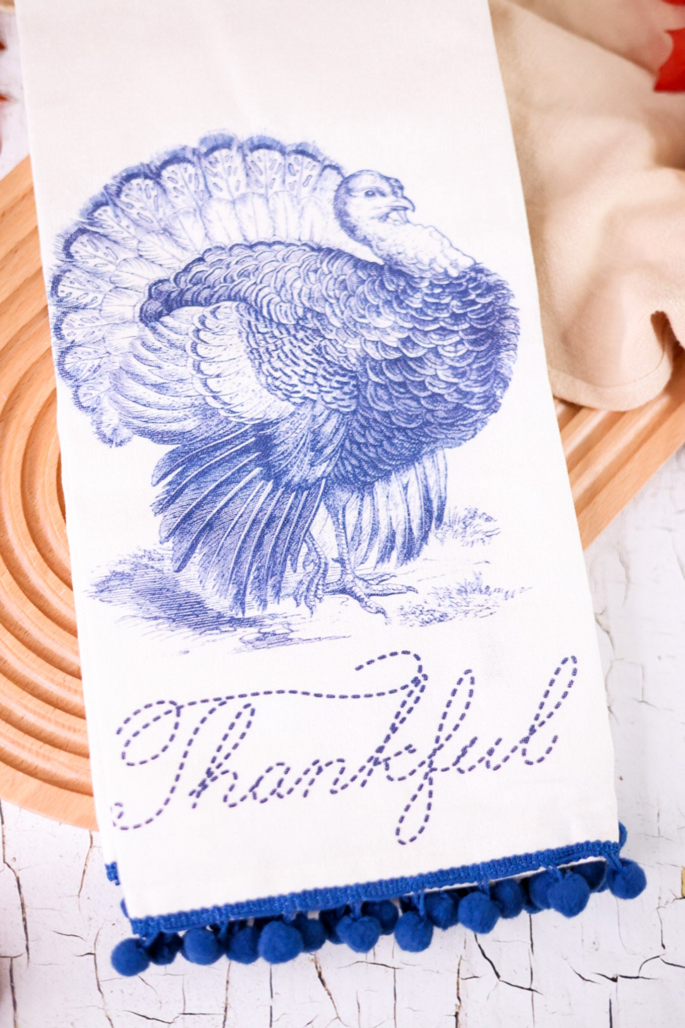 Blue and White Harvest Themed Kitchen Towels (2 Styles)
