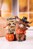 Resin Harvest Highland Cow W/ Sign Table Top Decorations (Two Styles)
