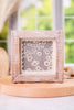 Wood Framed Navy/Grey Daisies Sign with Scalloped Edges