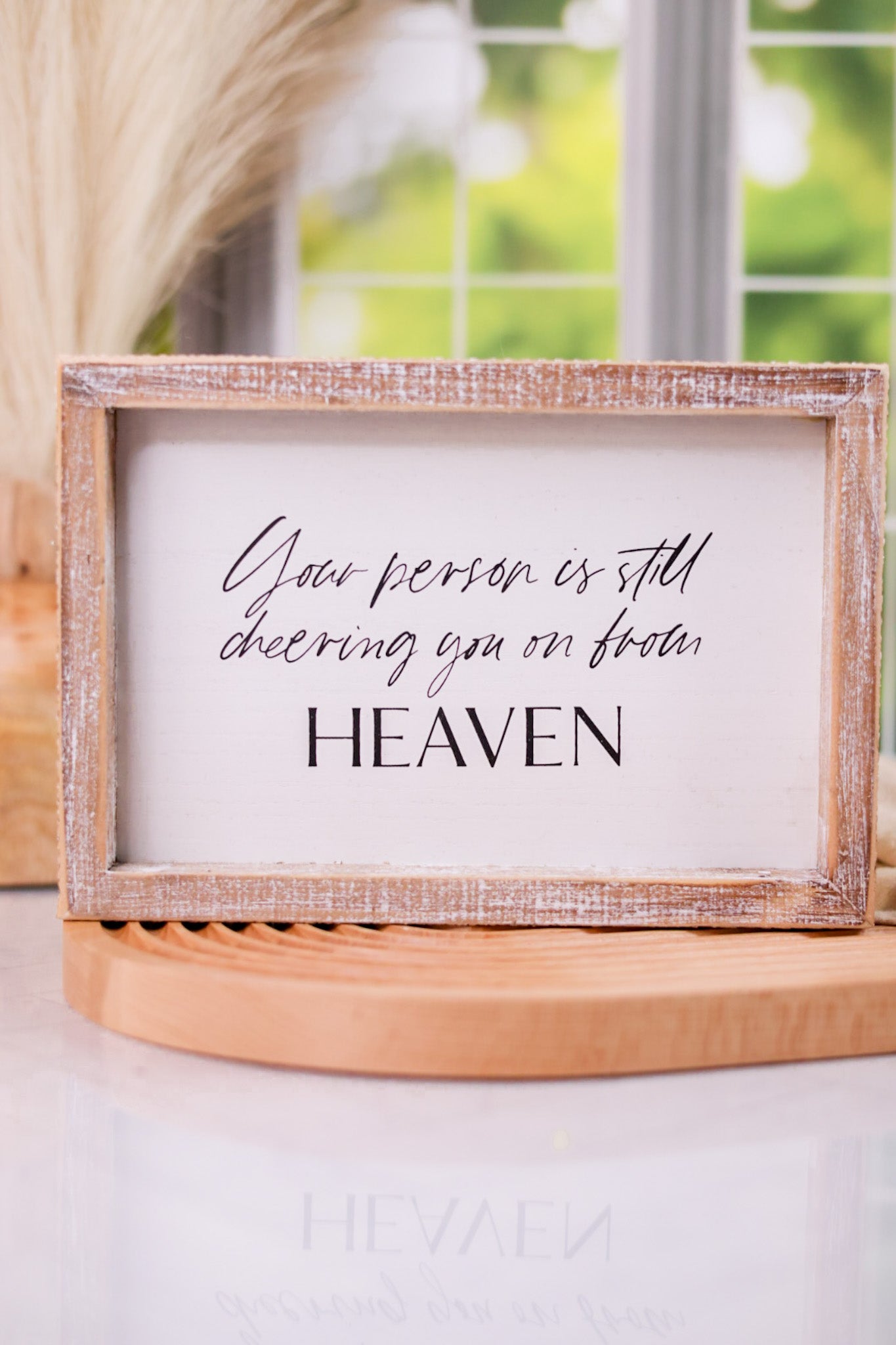 Cheering You on From Heaven Wood Framed Sign