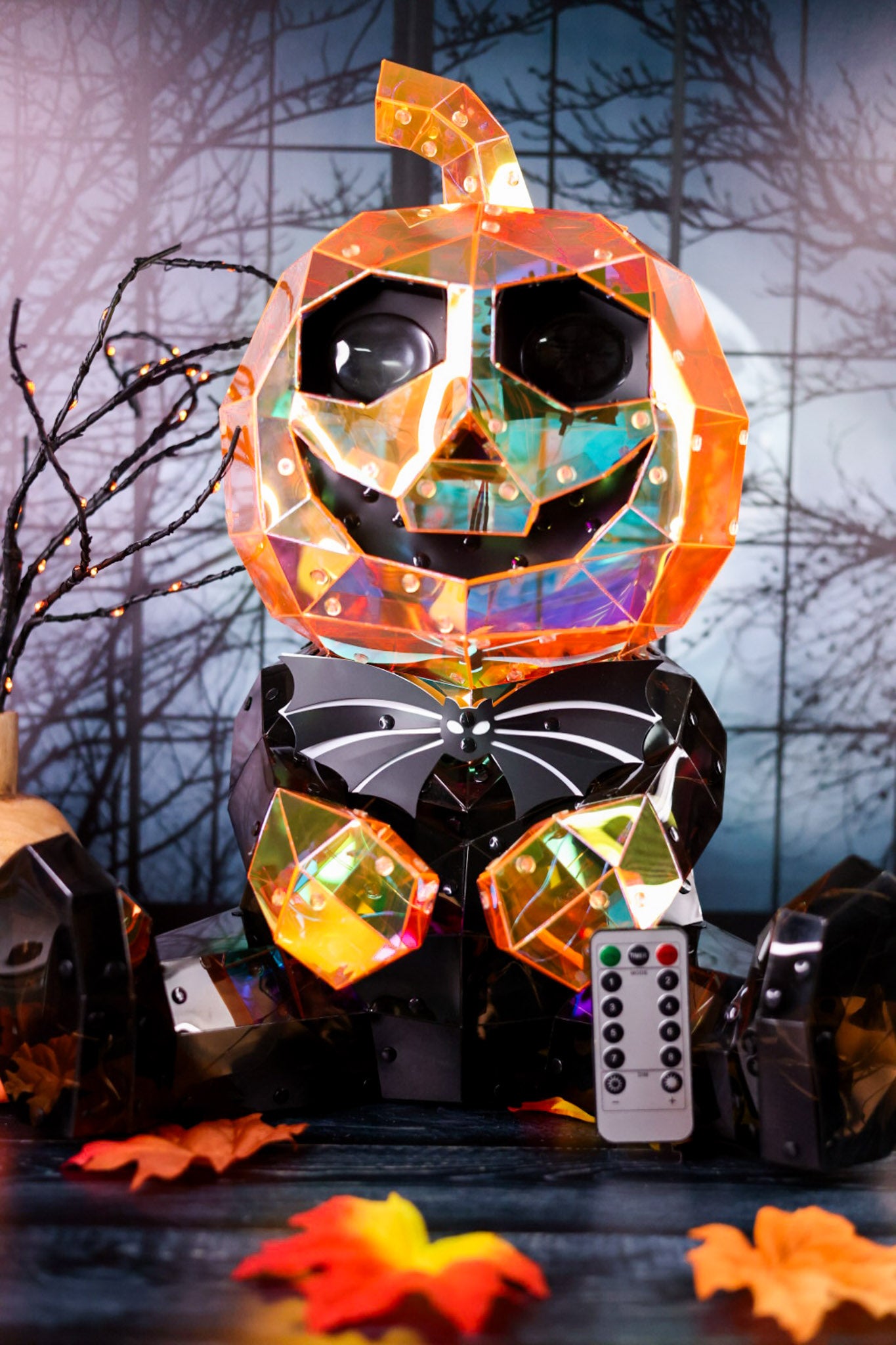 18" LED Holographic Pumpkin Kid With LCD Eyes