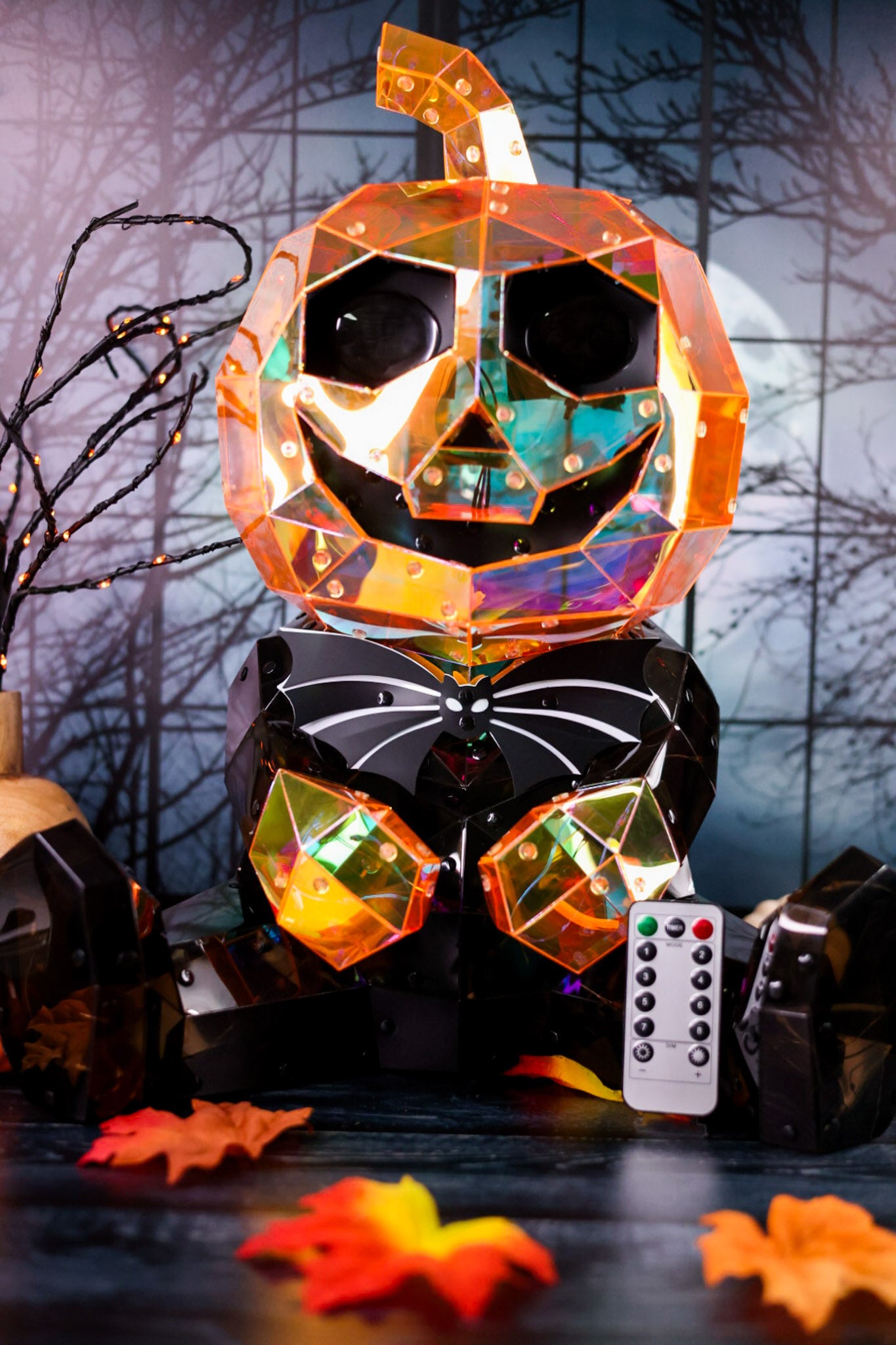 18" LED Holographic Pumpkin Kid With LCD Eyes