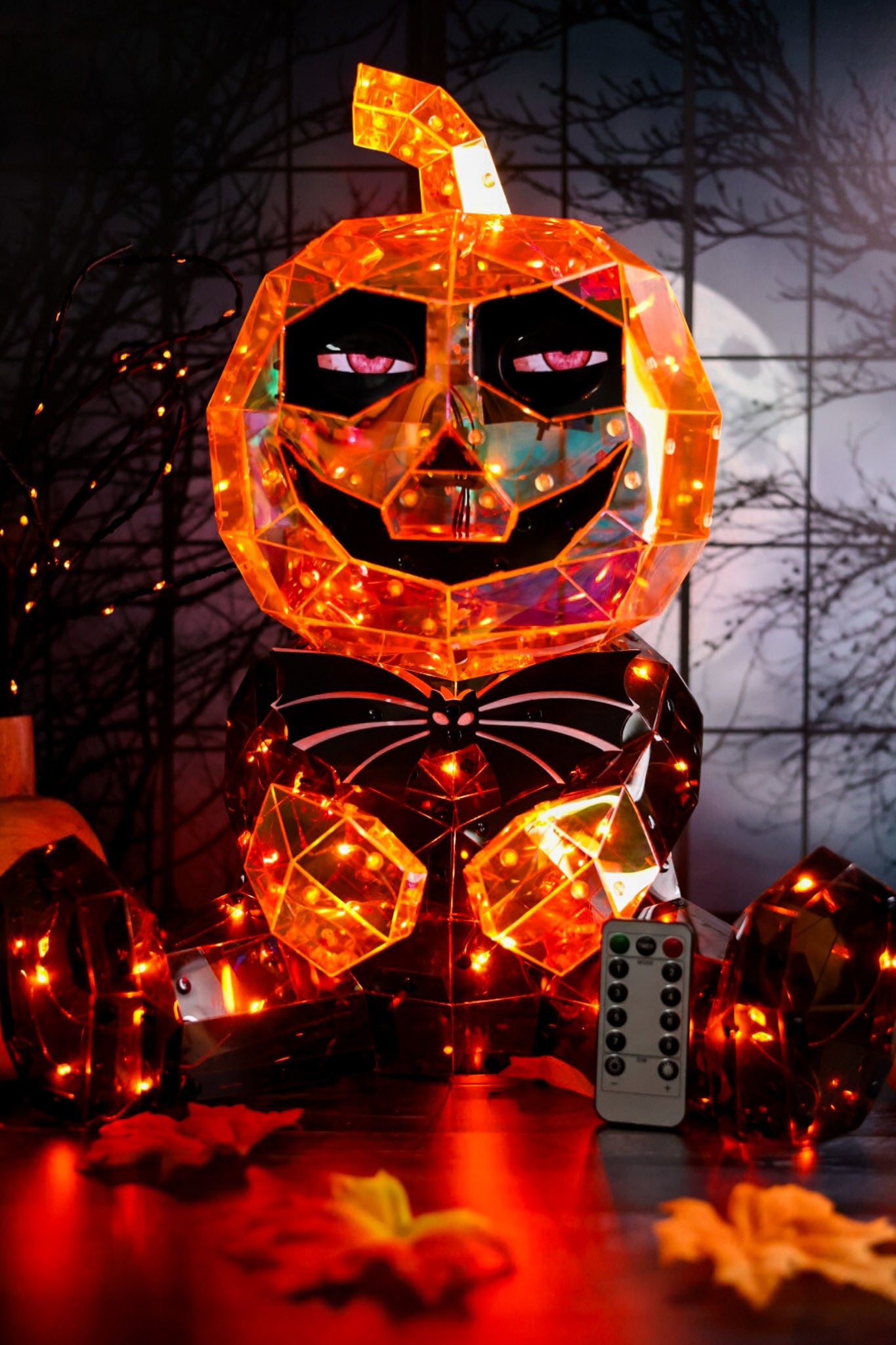 18" LED Holographic Pumpkin Kid With LCD Eyes