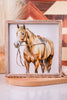 Reversible Wood Framed Horses Sign