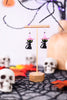 Black Cat With Witch Hat Earrings