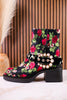 Betsey Johnson Floral Lace Asher Booties With Pearl Buckle