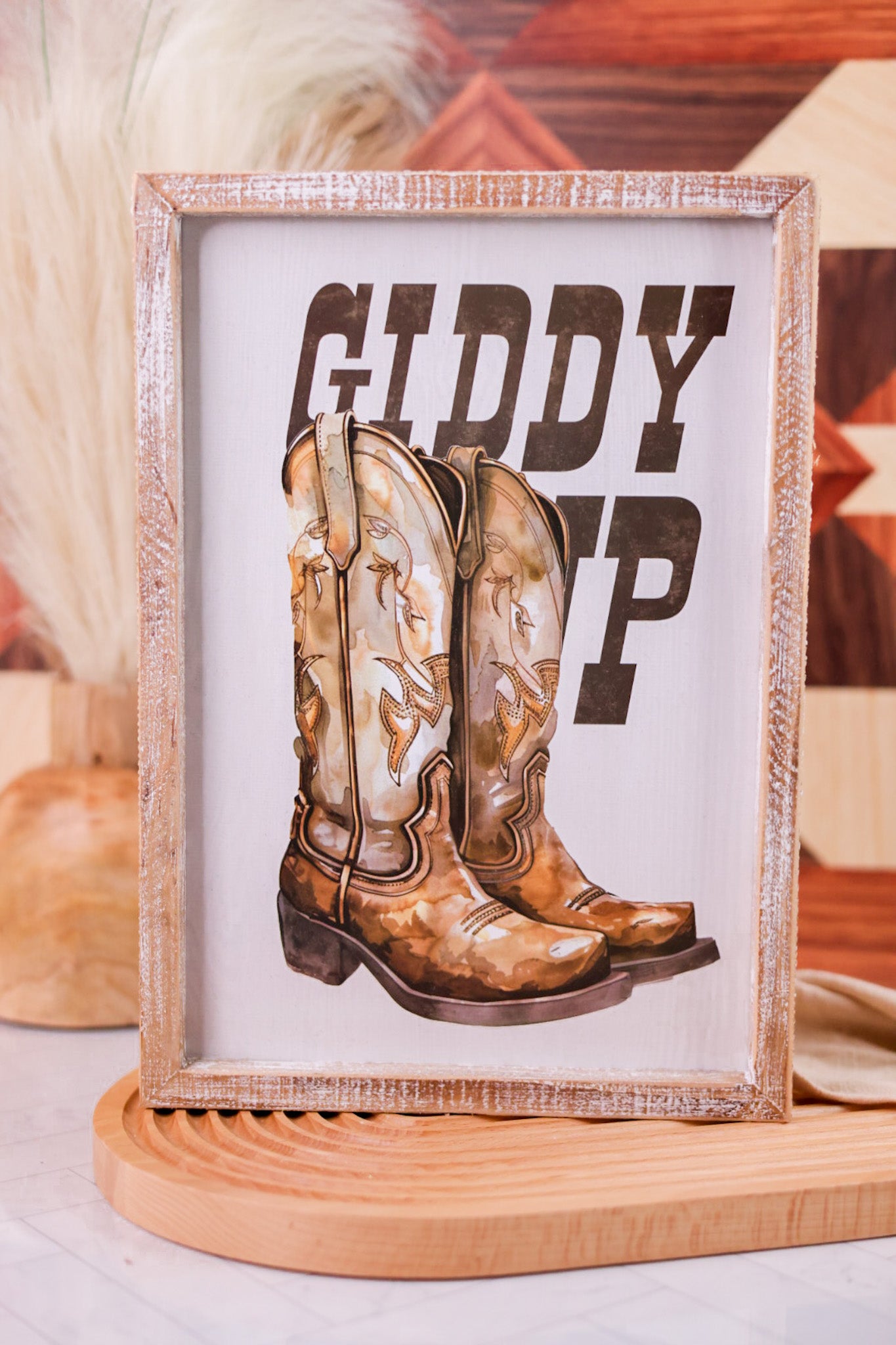 Giddy Up/Boots Reversible Sign