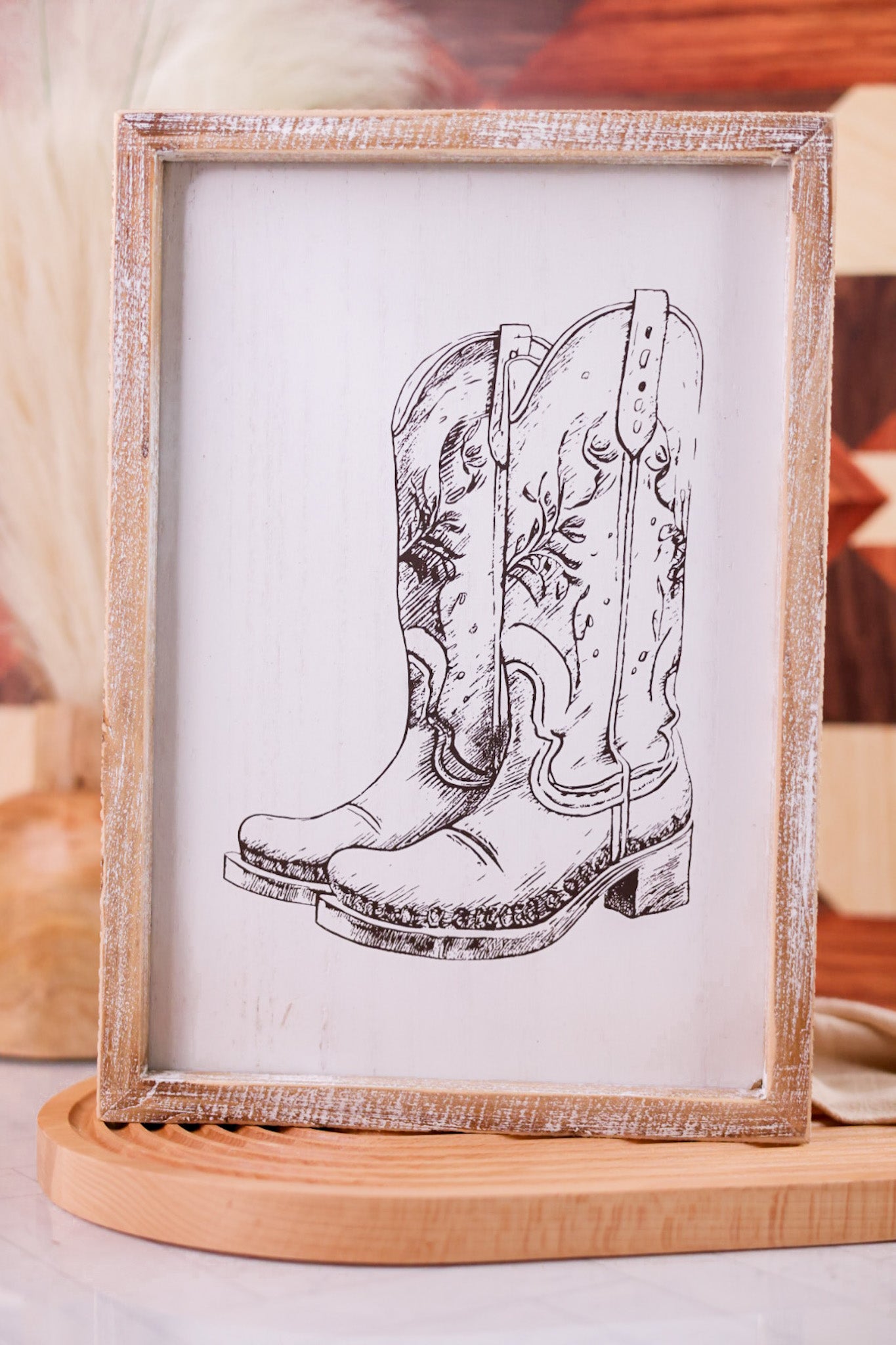 Giddy Up/Boots Reversible Sign