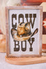 Cowboy/Hat Reversible Wood Framed Sign