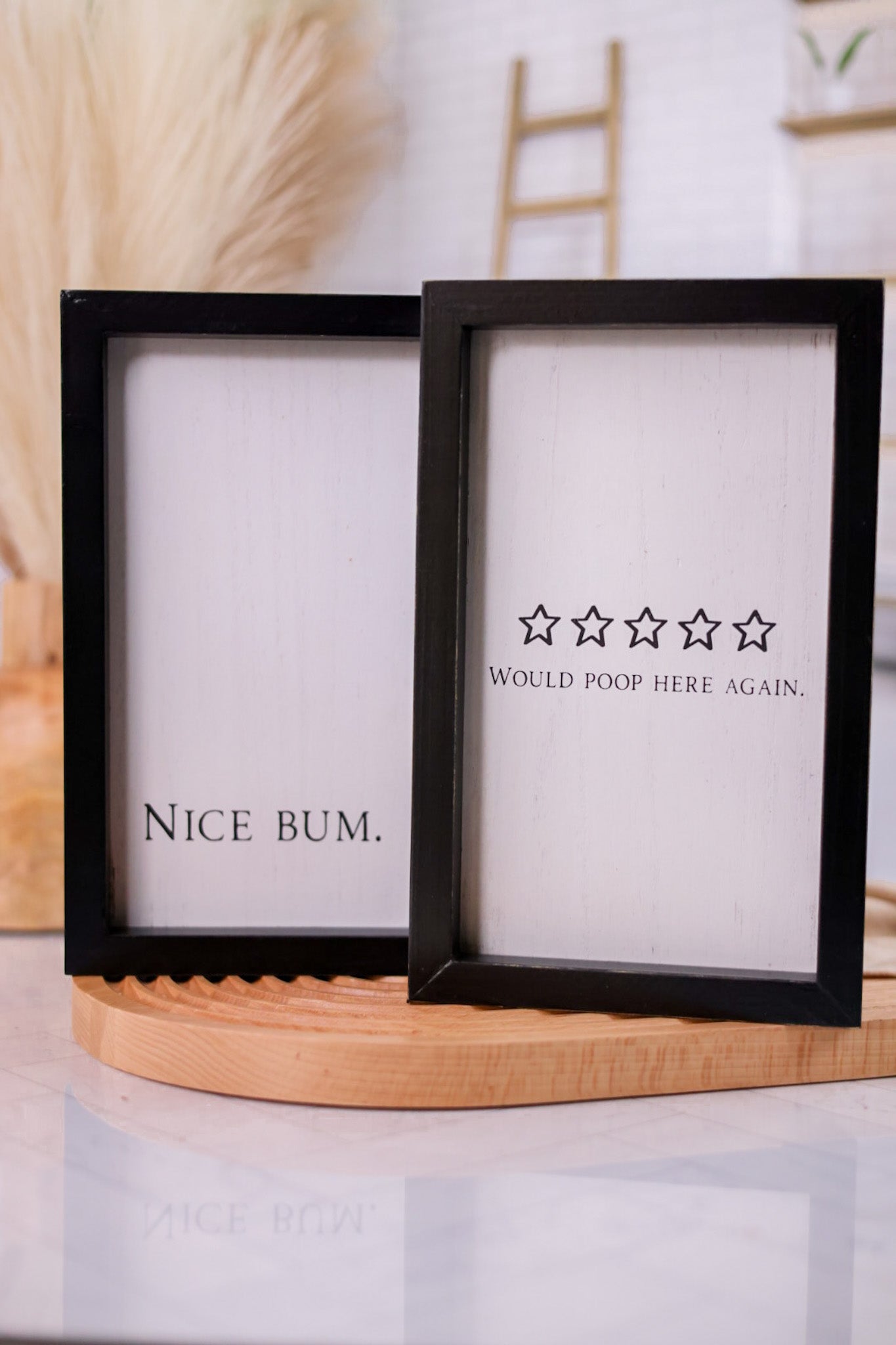 Black and White Reversible Bathroom Sign