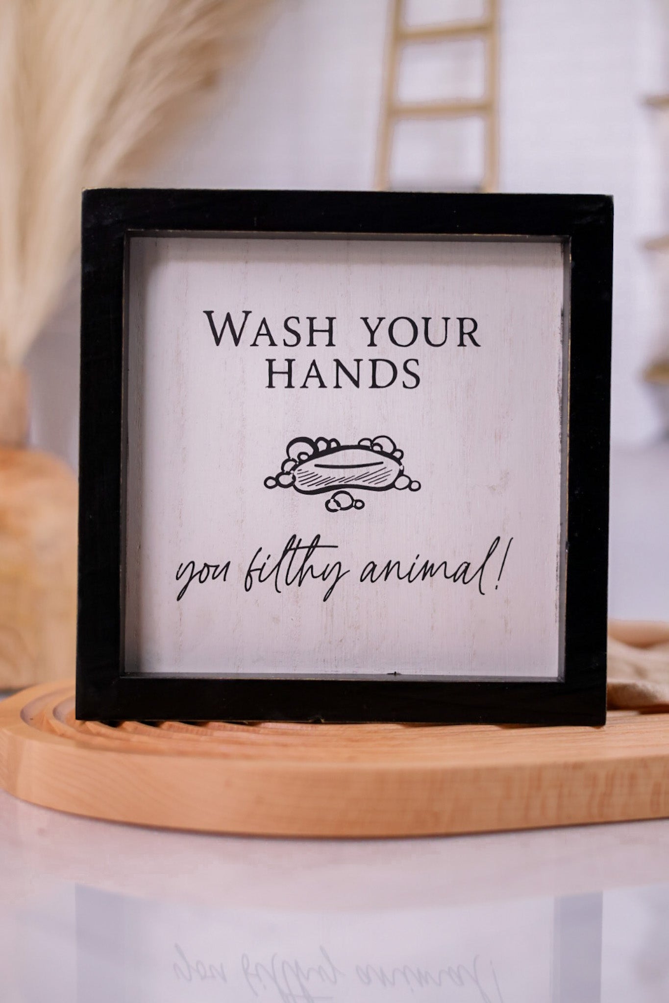 How I Roll/Wash Your Hands Reversible Framed Sign