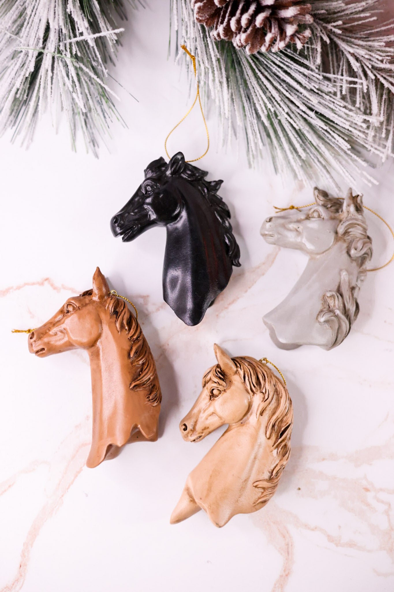 5" Resin Horse Head Ornament (4 Colors)