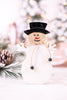 7.25" Wood & Enamel Snowman Tabletop Sitter