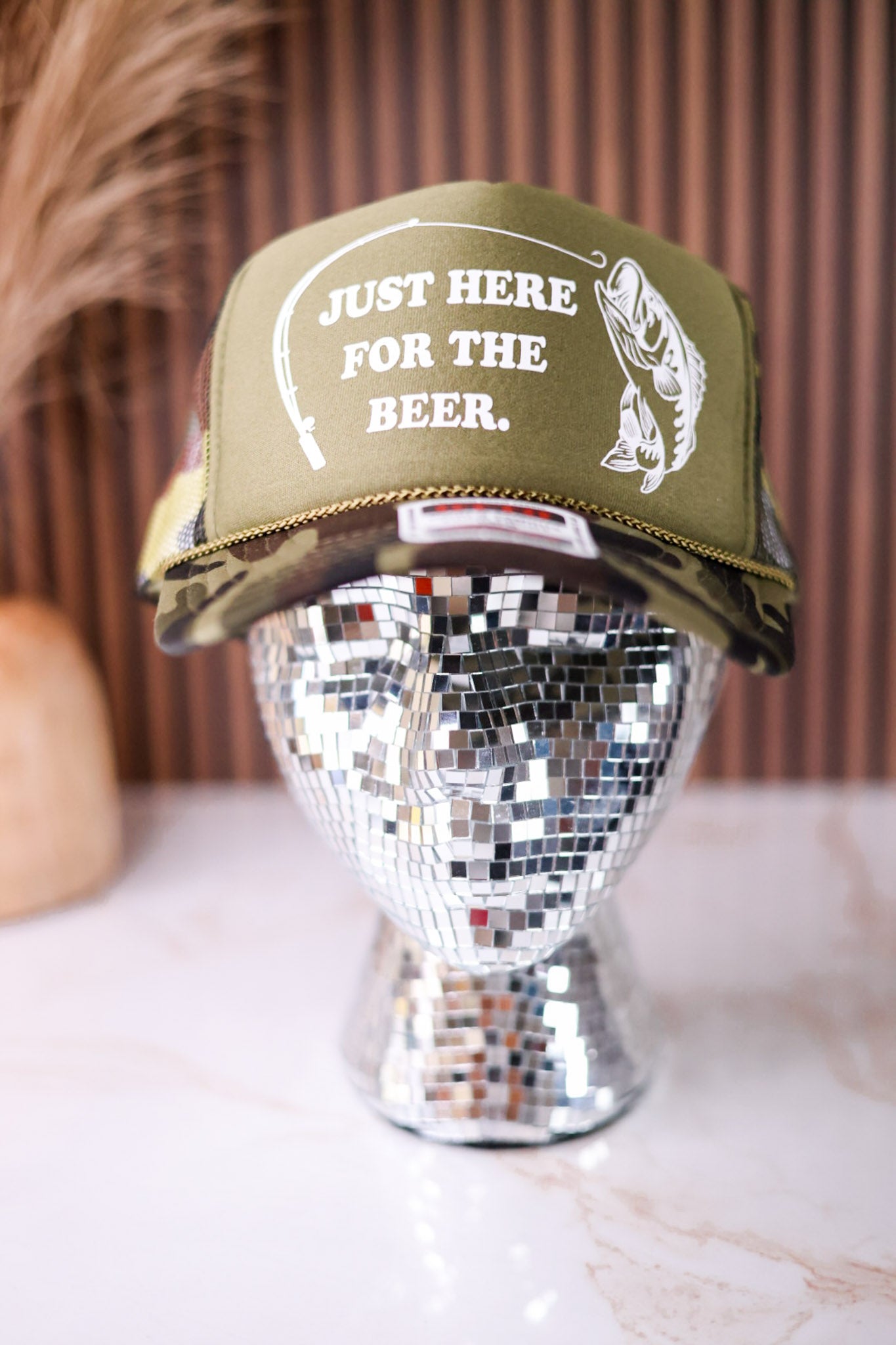 Just Here For The Beer Snap Back Trucker Hat