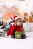 Resin Holiday Highland Cow W/ Present Decorative Figures (Two Styles)
