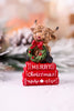Merry Christmas Highland Cow Book Stack Resin Figurines (2 Styles)