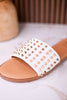 The Flirtini Studded Sandals In White