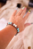 Rectangular Three Color Stone Stretch Bracelet
