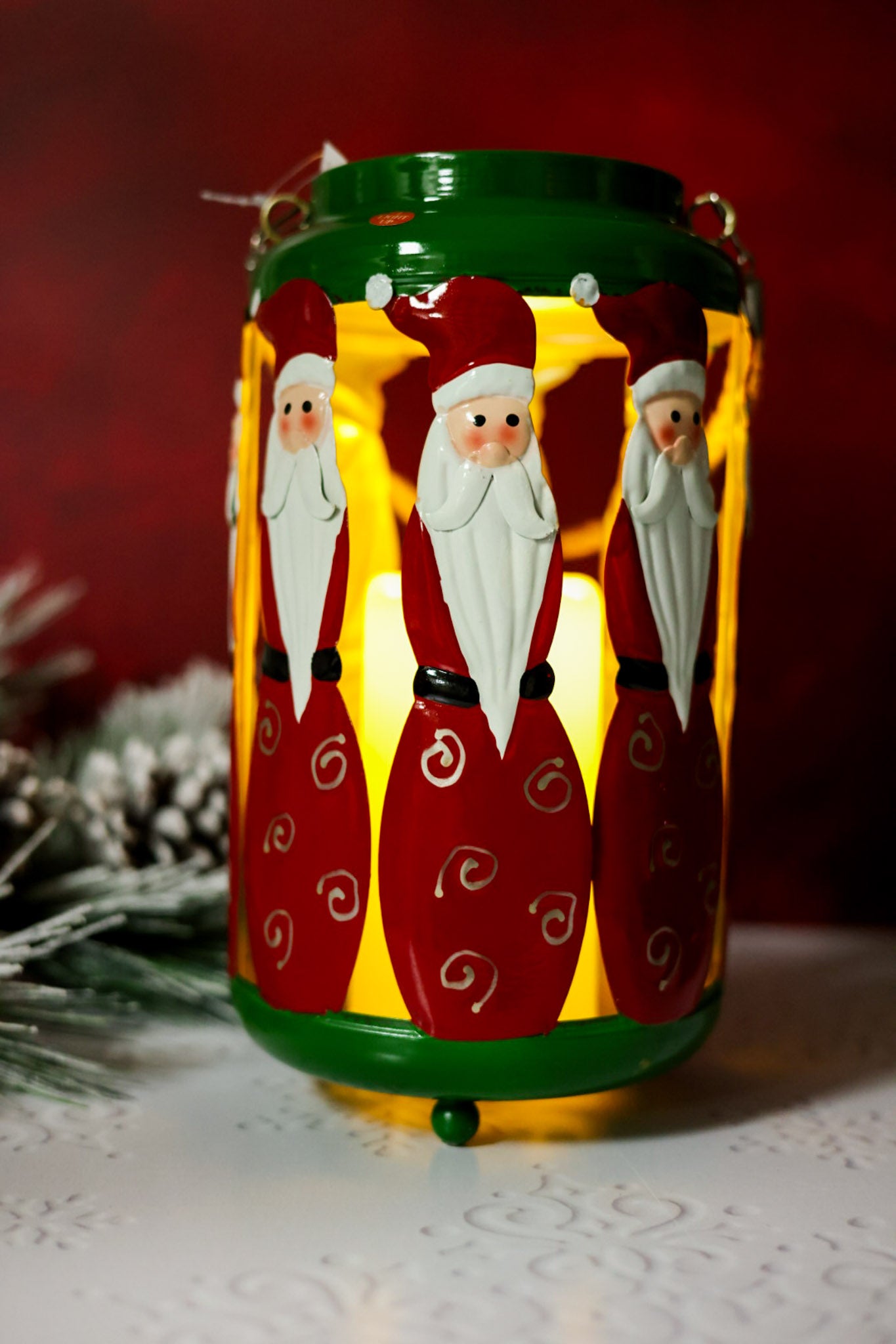 Metal Santa Claus LED Lantern